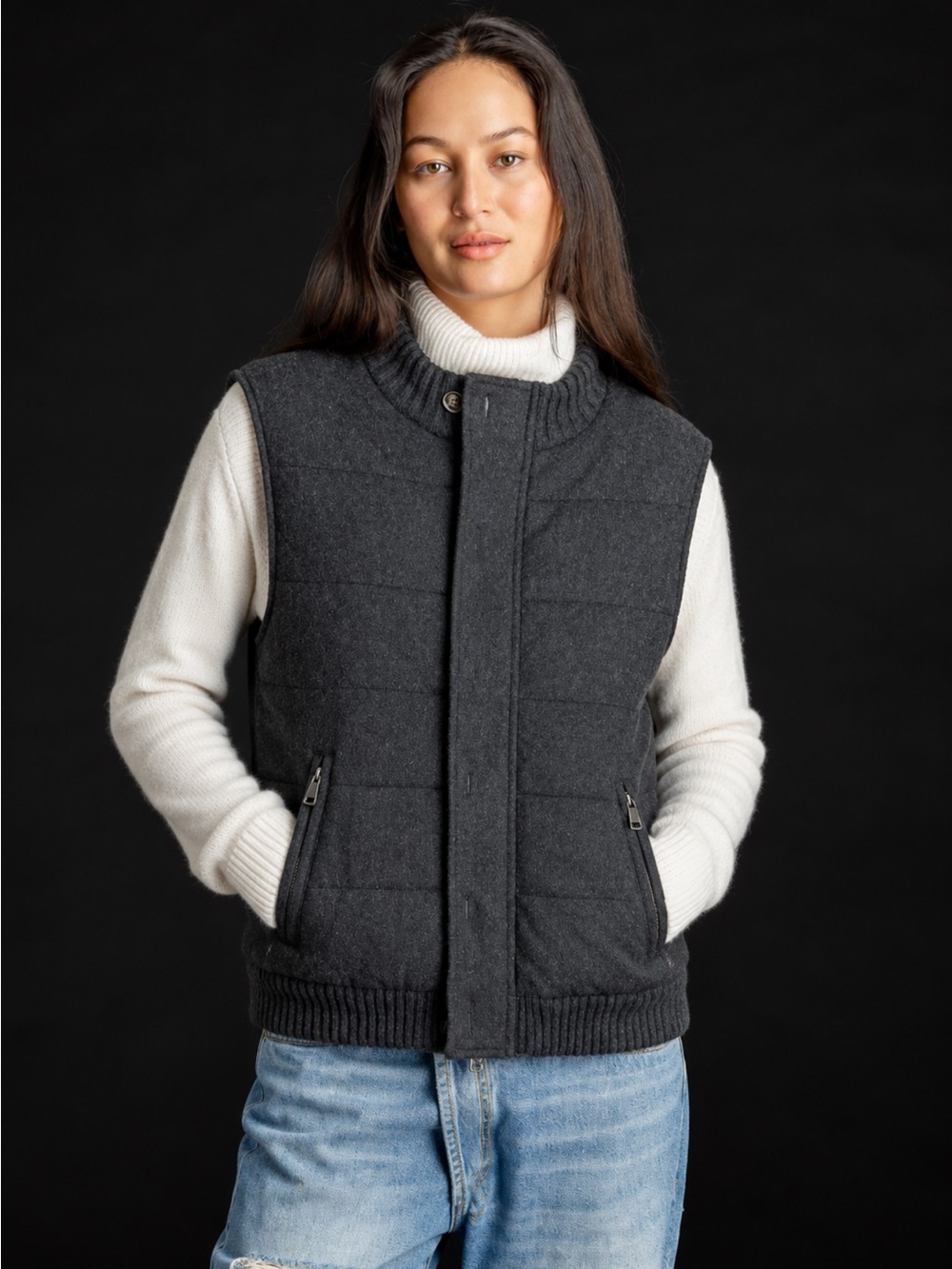 The Cashmere Project Cashmere Mock Neck Sweater Vest Medium NWT